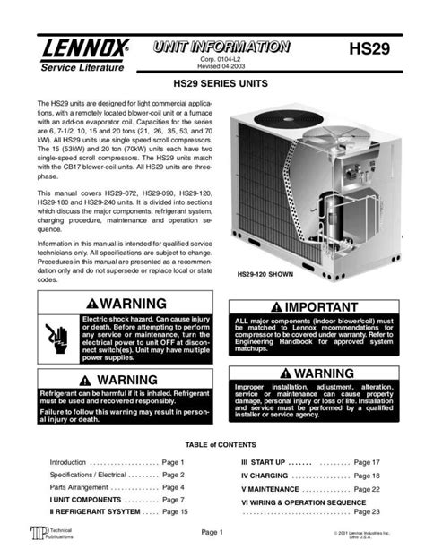 lennox m1 6 manual